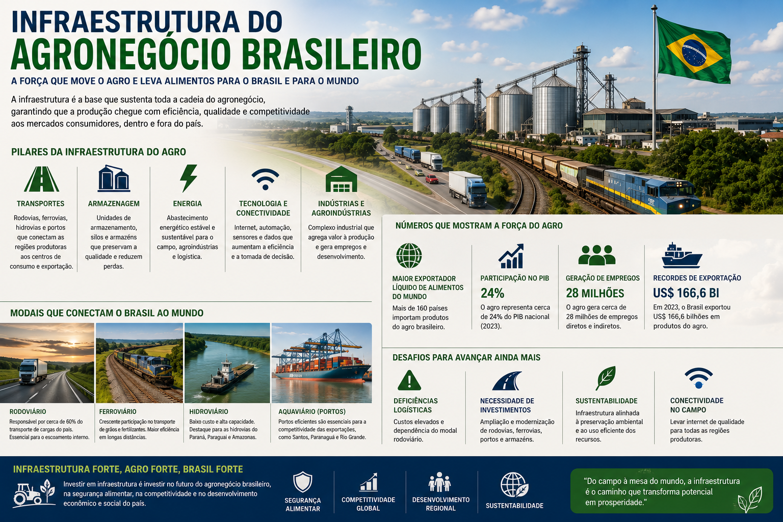 Infraestrutura Logística do Agronegócio Brasileiro: Rodovias, Ferrovias, Hidrovias e Portos