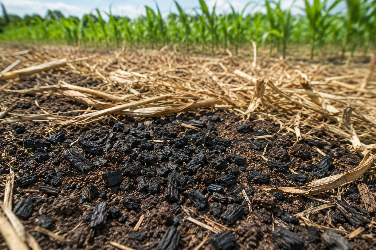 Biochar transforma resíduos em carbono estável, mas efeitos no solo dependem do manejo